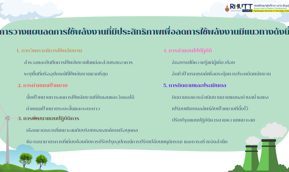 การวางแผนลดใช้พลังงาน